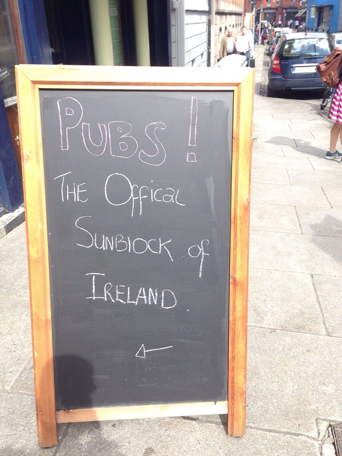 Sign Outside A Pub In Ireland