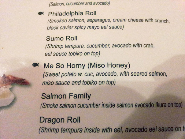 This Menu Is A Little Exciting
