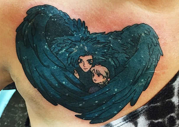 Howl And Sophie From Howl's Moving Catle Tattoo