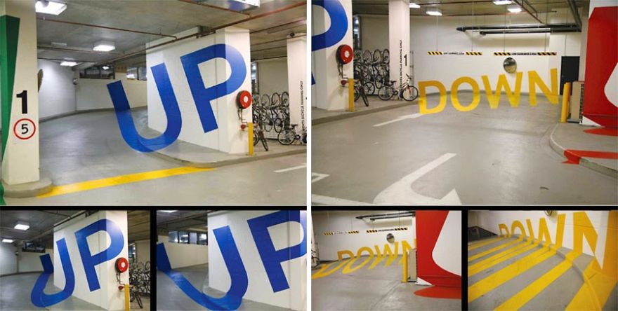 Parking Garage Optical Illusion