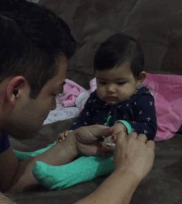 Baby Girl Pranks Dad With Fake Crying When He Tries To Cut Her Nails
