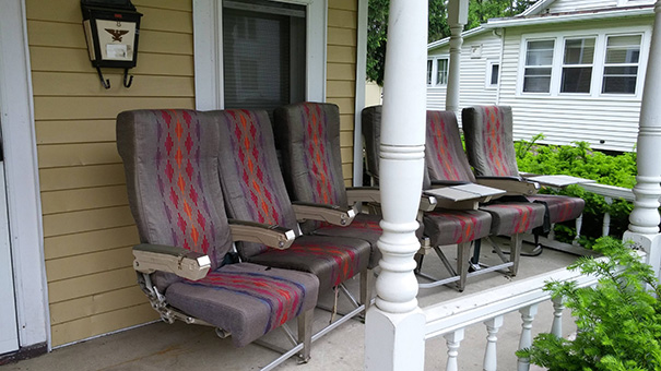 Went To Visit My Son In College. This Is His Porch Furniture