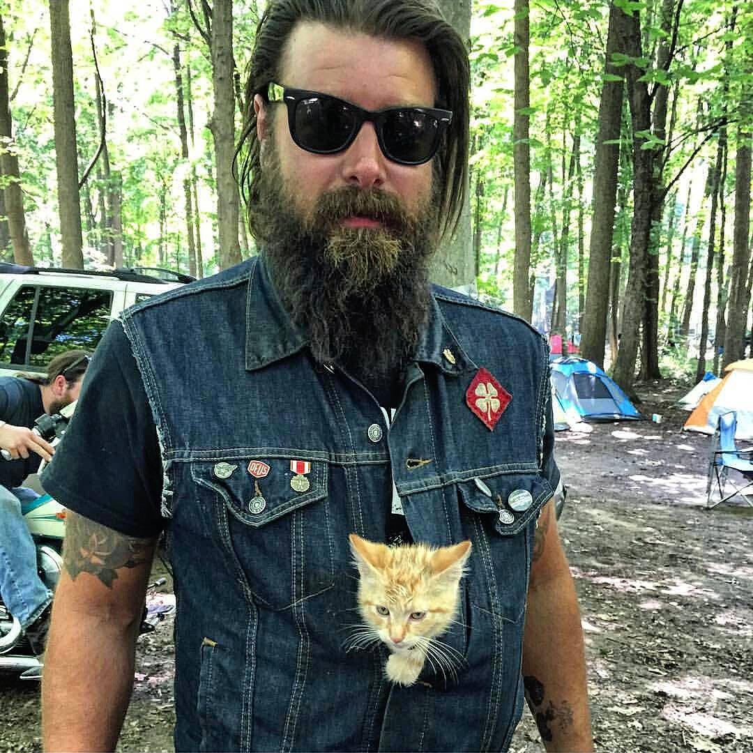 Biker Saves Badly Burned Kitten, Continues Cross-Country Trip With Him