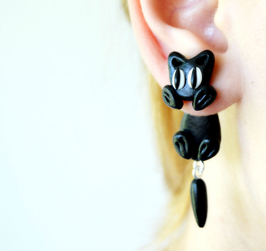 Artist Creates Cute Double-Sided Animal Earings