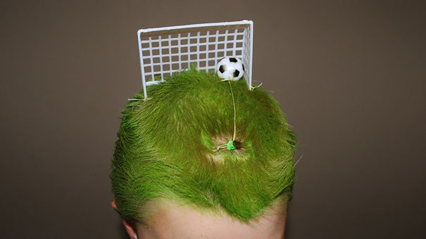 Soccer-Themed Hairstyle
