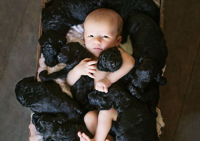 Human And Her Dog Had Babies On The Same Day So They Did An Adorable Photoshoot