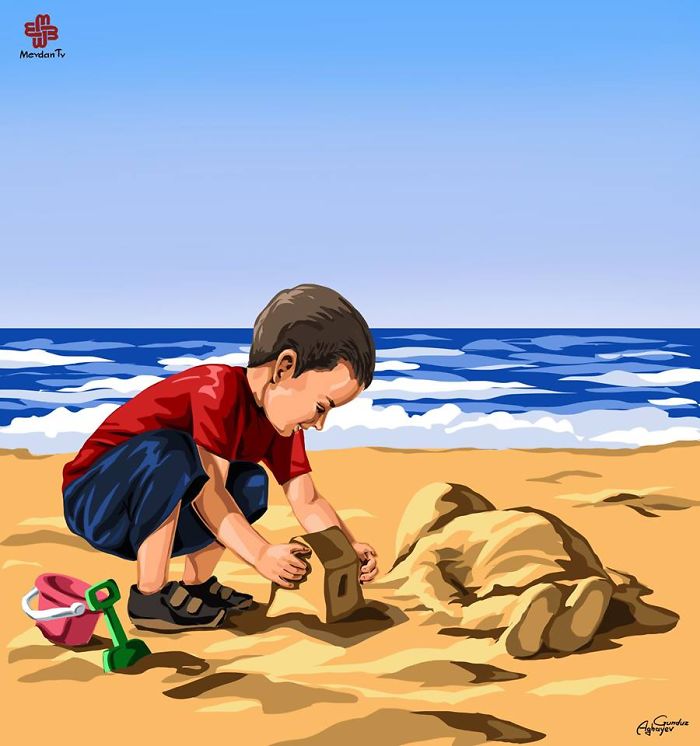 God Be With You, Little Angel. The Death Of Tragic Syrian Toddler Aylan By Gunduz Aghayev