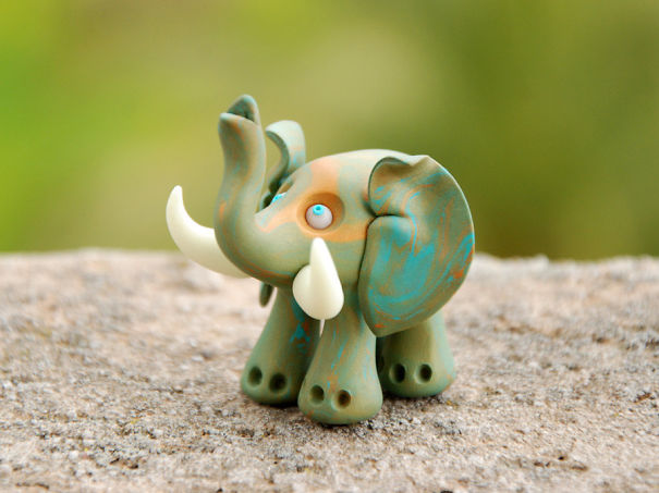 Marbled Elephant Figurine