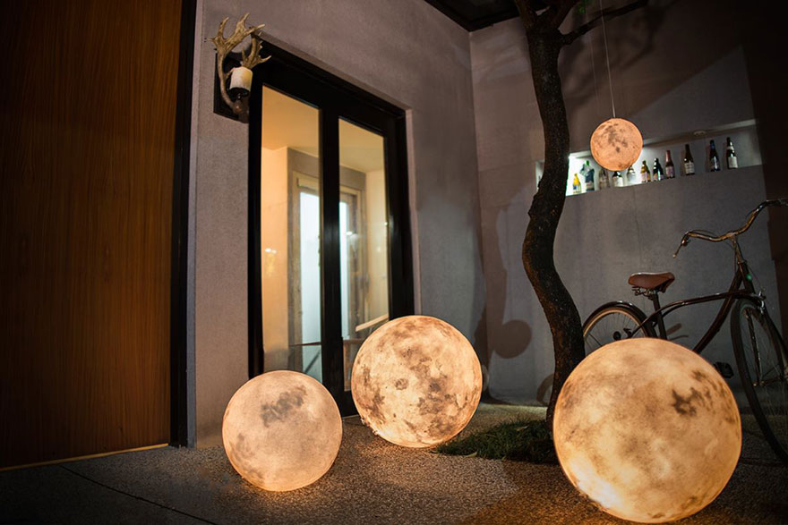 Luna Lamp Brings The Moon Into Your, Moon Light Fixture