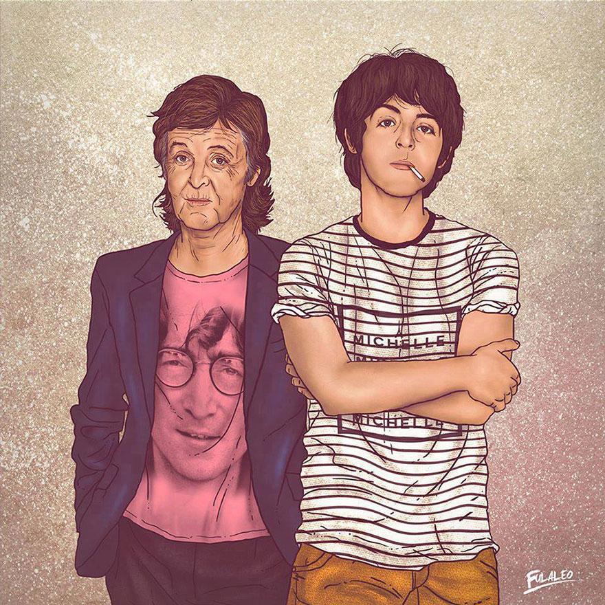 Before & After: Old Celebrities With Their Younger Selves By Fulvio Alejandro