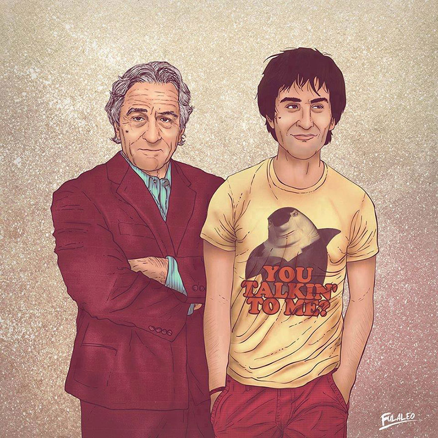 Before & After: Old Celebrities With Their Younger Selves By Fulvio Alejandro