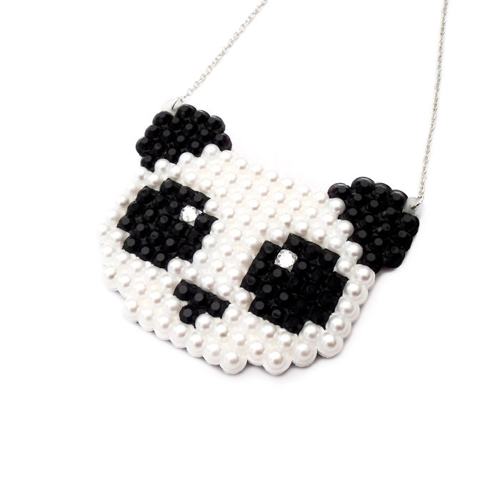 Velvetvolcano Sparkly Panda Necklace