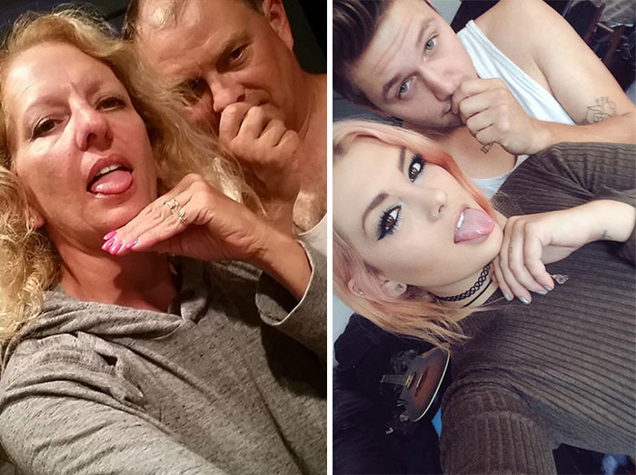 Parents Troll Daughter and Boyfriend by Recreating Their Facebook Selfies