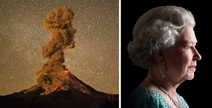 This Volcanic Plume Of Ash Looks Like A Silhouette Of The Queen Elizabeth Ii