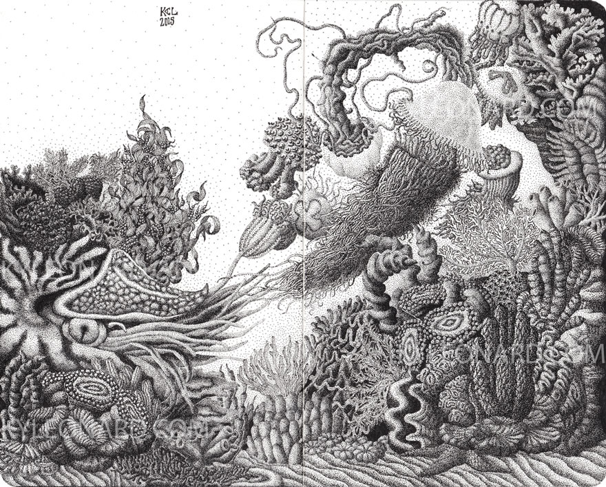 Millions Of Dots Form Intricate Pen Drawings To Raise Environmental Awareness
