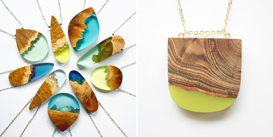 Artist Turns Old Wood Into Unique Jewelry By Using Its Natural Shape