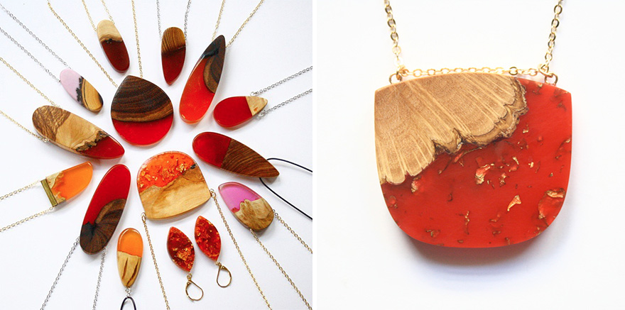 Artist Turns Old Wood Into Unique Jewelry By Using Its Natural Shape