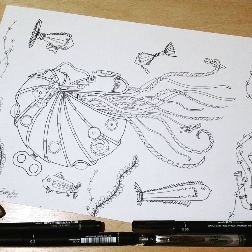 A Steampunk Coloring Book Like No Other