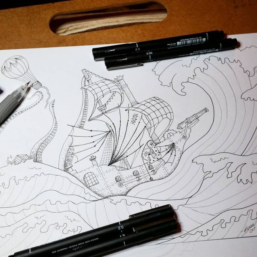 A Steampunk Coloring Book Like No Other