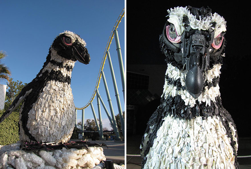 13 Giant Sculptures Made Entirely Of Beach Waste To Make You Reconsider Plastic Use
