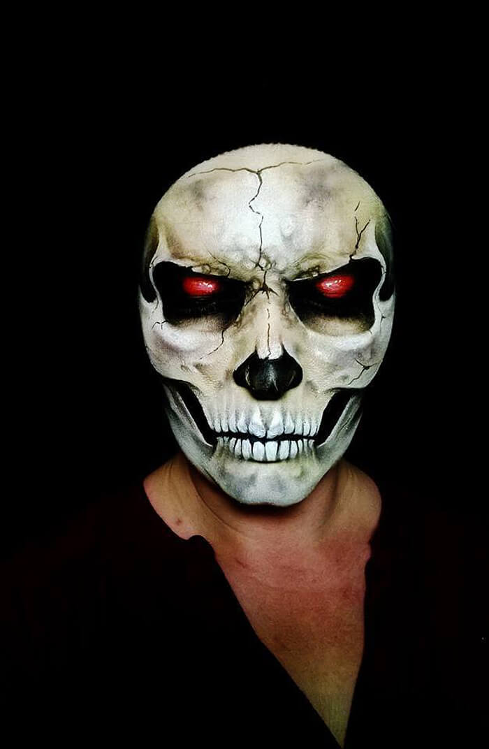 Self-Taught Artist Paints Terrifying Monsters On Faces