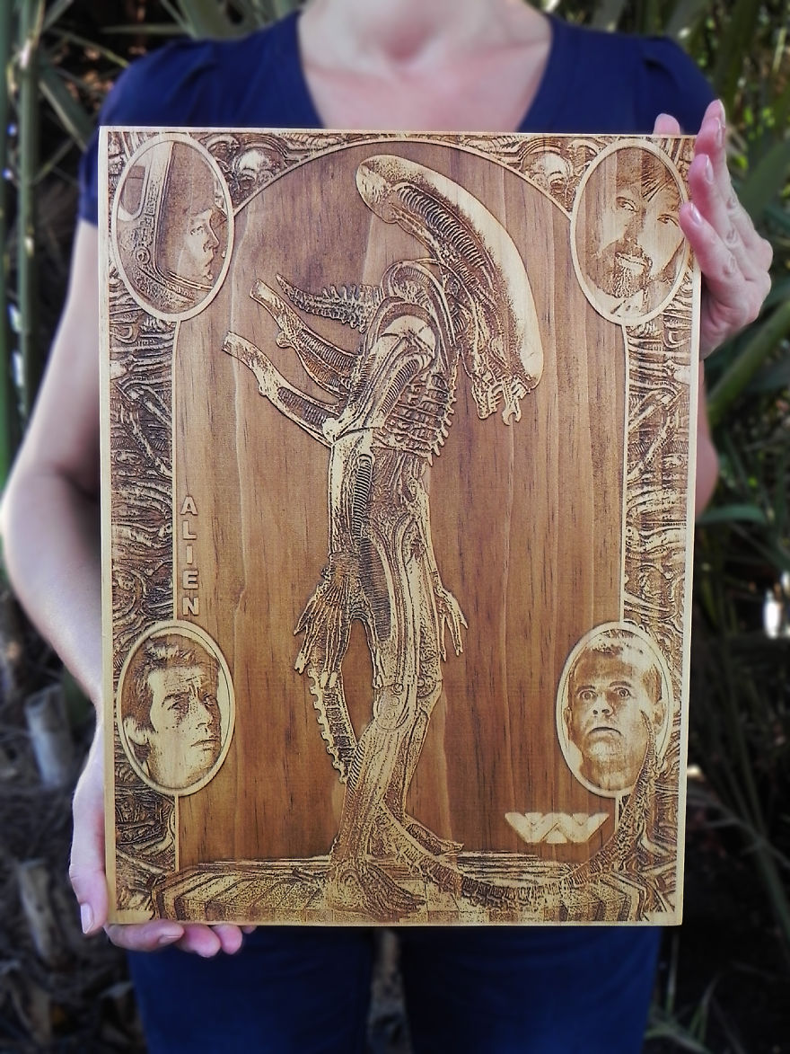 We Create Laser Engraved Wood Posters Of Our Favourite Movies