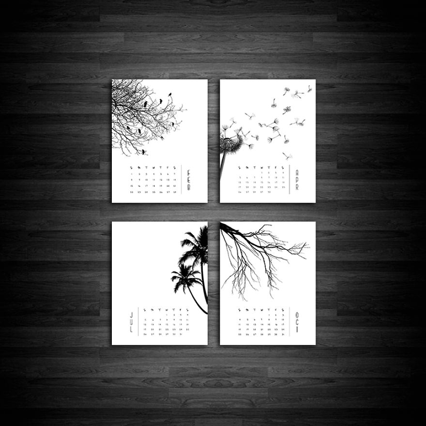 Free Printable 2016 Trees Calendar