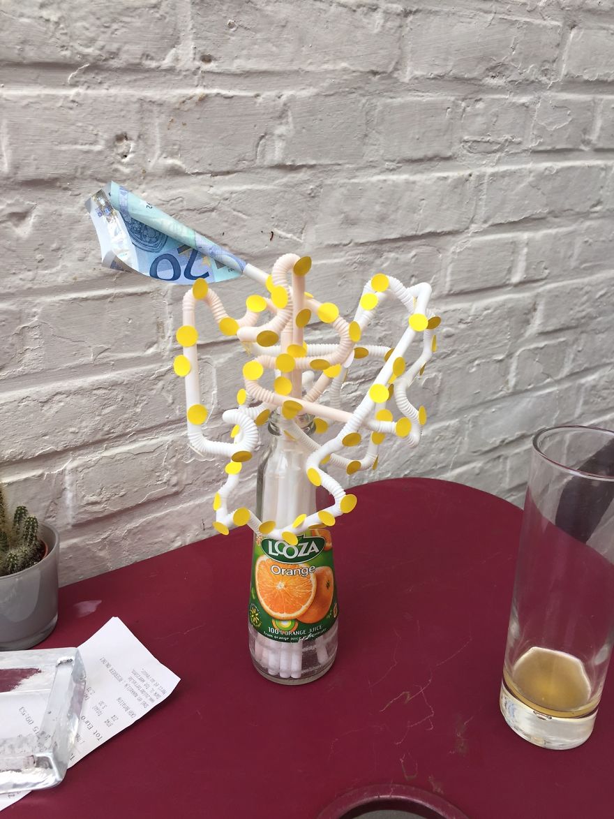 I Turn Empty Juice Bottles And Tips For The Waitresses Into Art I Turn Empty Juice Bottles And Tips For The Waitresses Into Art