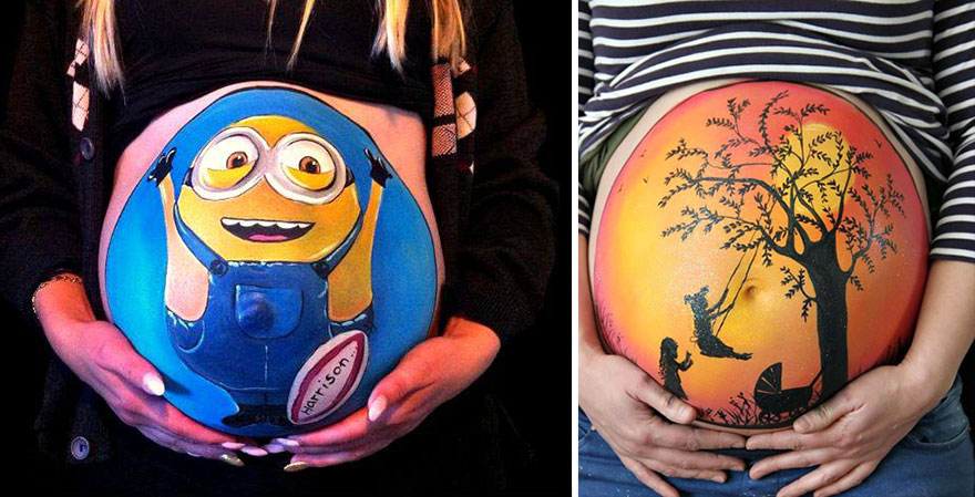 Dad-To-Be Proposes To His Pregnant Girlfriend With Baby Bump Painting That Was Revealed In The Mirror