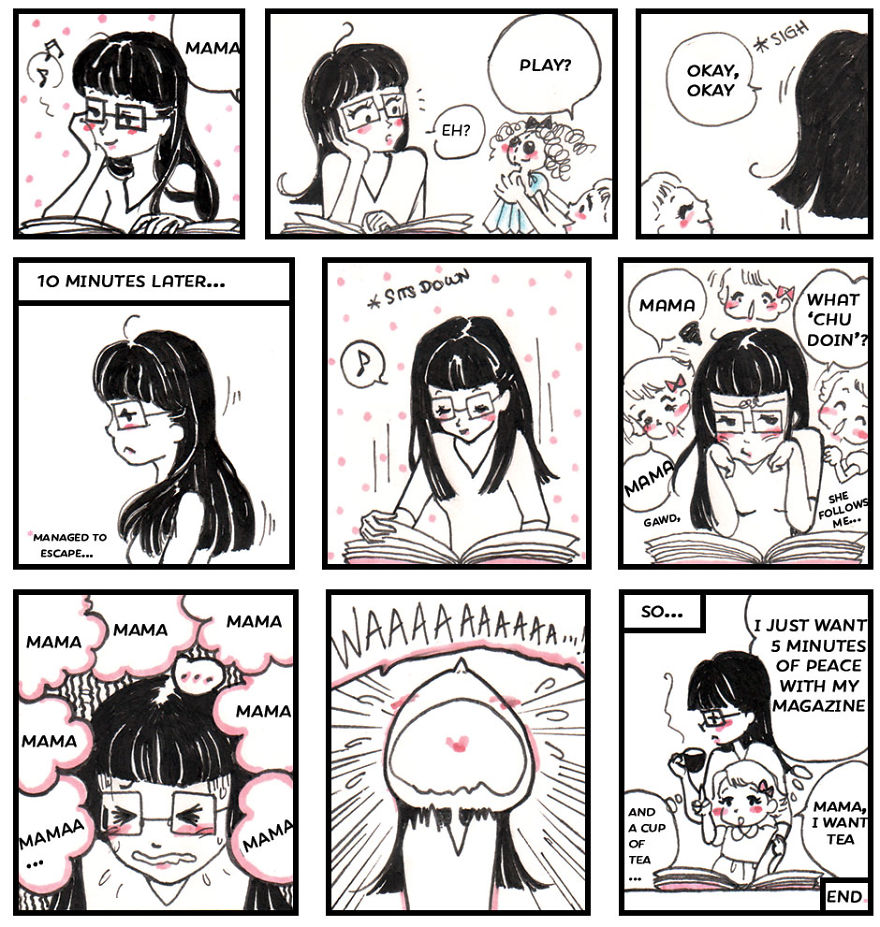 I Documented My Days With My Children By Drawing A Series Of Comic Strips