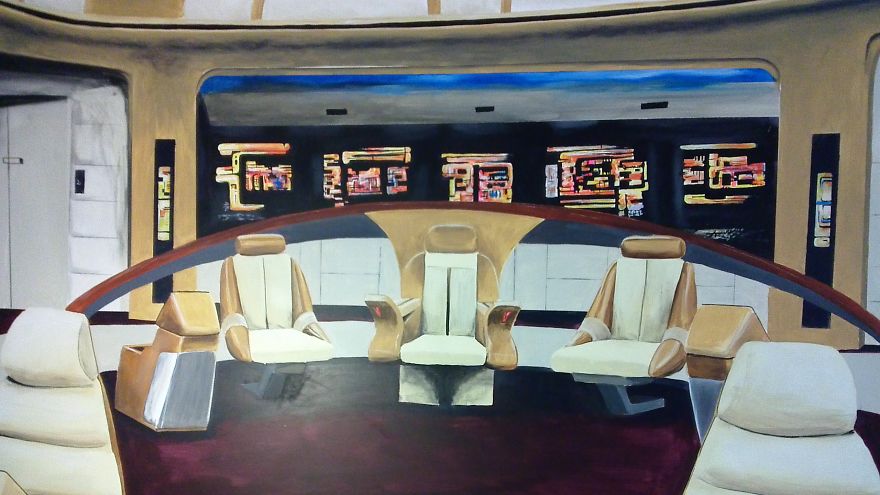 I Painted A Mural Of The Star Trek Enterprise Command Deck
