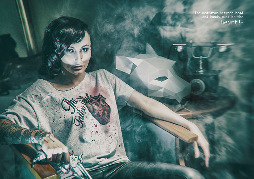 We Organised A Halloween Photo Shoot Wearing Hand-painted T-shirts.