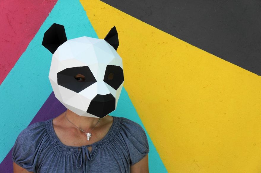 DIY Geometric Paper Masks For Halloween