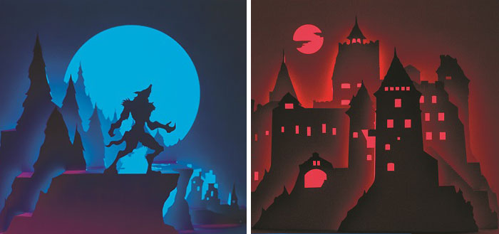 Artist Cuts Single Sheet Of Paper Into Halloween Scenes