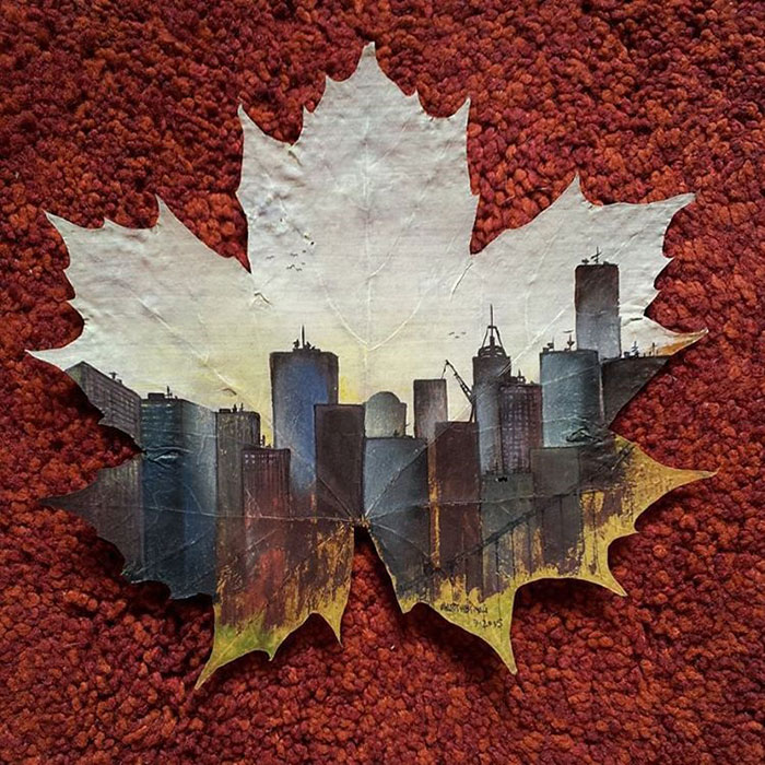Maple Leaves Left In A Box For 15 Years Became Canvases For My Art