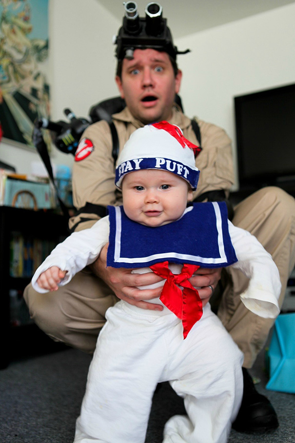 My Son's First Halloween As A Stay Puft Marshmallow Man