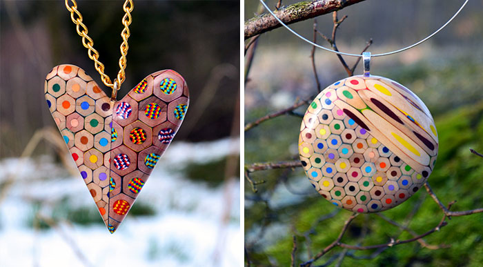 Jewelry Made From Coloured Pencils By Czech Artist