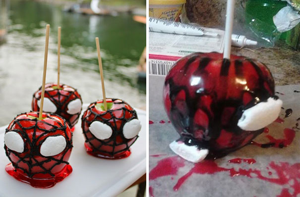 Spider Man Candy Apples