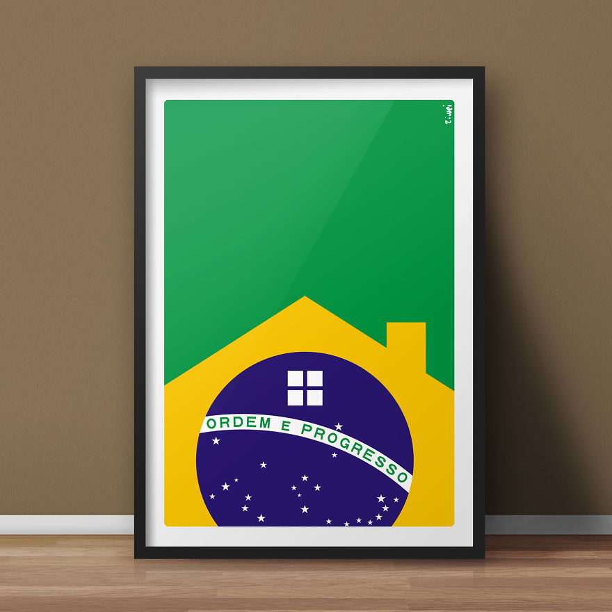 I Create Posters Where Country Flags Become Houses