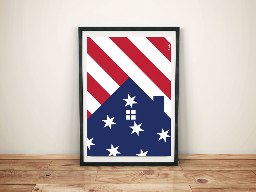 I Create Posters Where Country Flags Become Houses