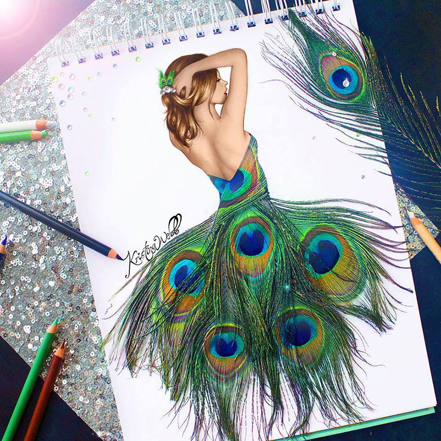 19-Year-Old Artist Uses Real-Life Objects To Complete Her Illustrations
