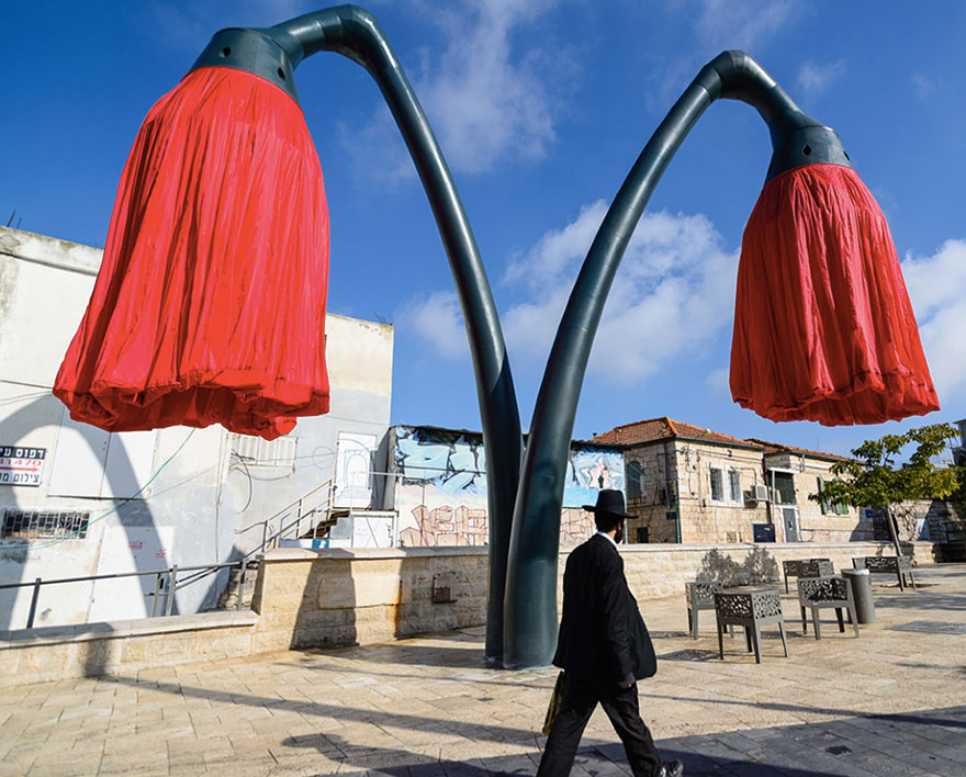 These Flower Lamps Bloom When People Stand Under Them | Bored Panda