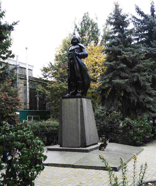 Lenin Statue Turned Into Darth Vader In Odessa, Ukraine