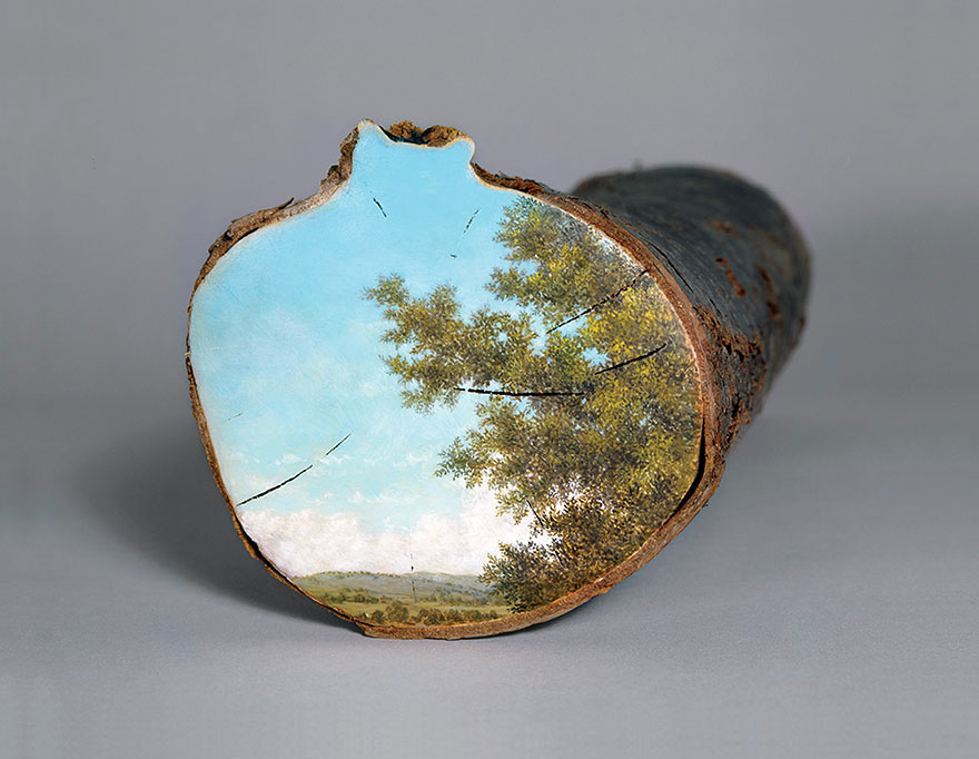 Landscapes Painted On Fallen Tree Logs Tell Us Not To Take Nature For Granted