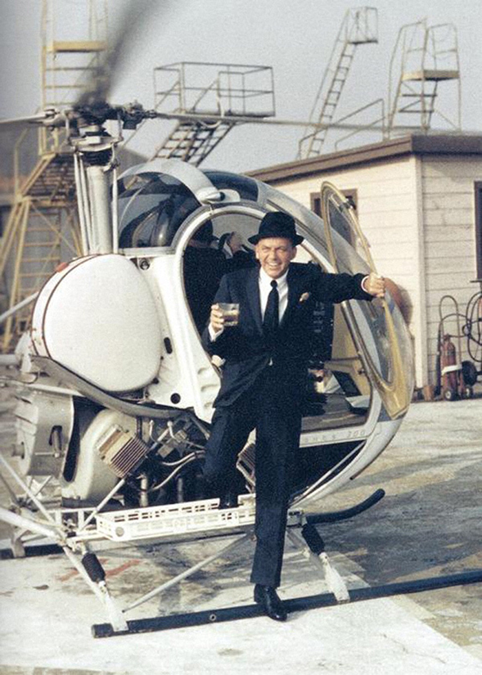 Frank Sinatra Steps Out Of A Helicopter (1964)