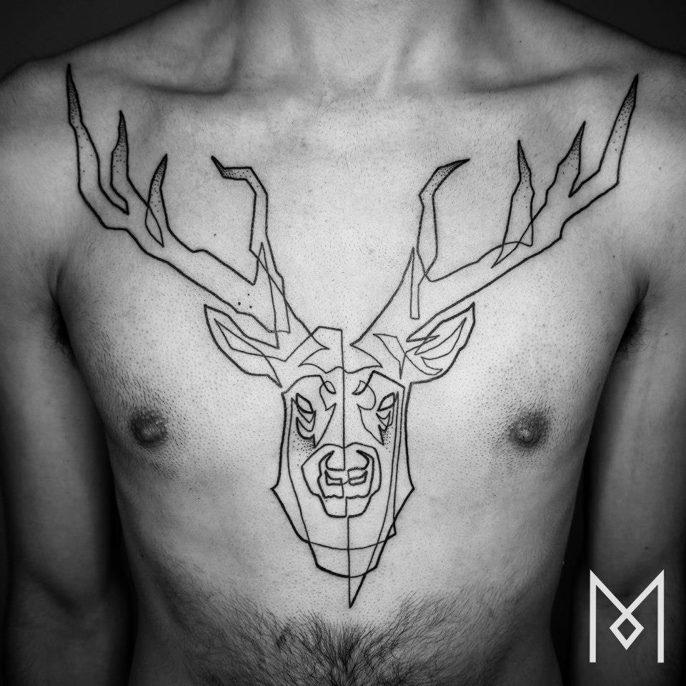 One Continuous Line Tattoos By Iranian-German Artist Mo Ganji