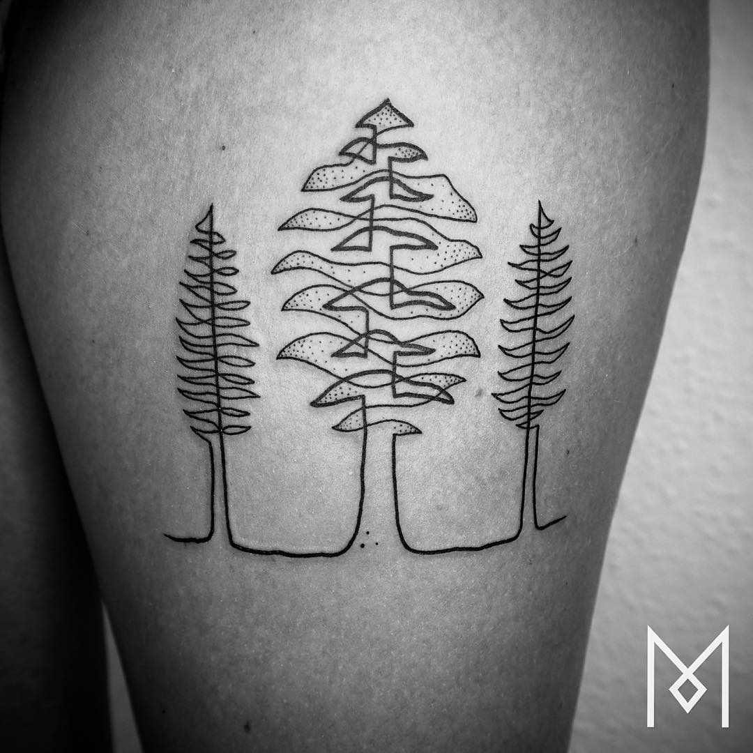 One Continuous Line Tattoos By Iranian-German Artist Mo Ganji