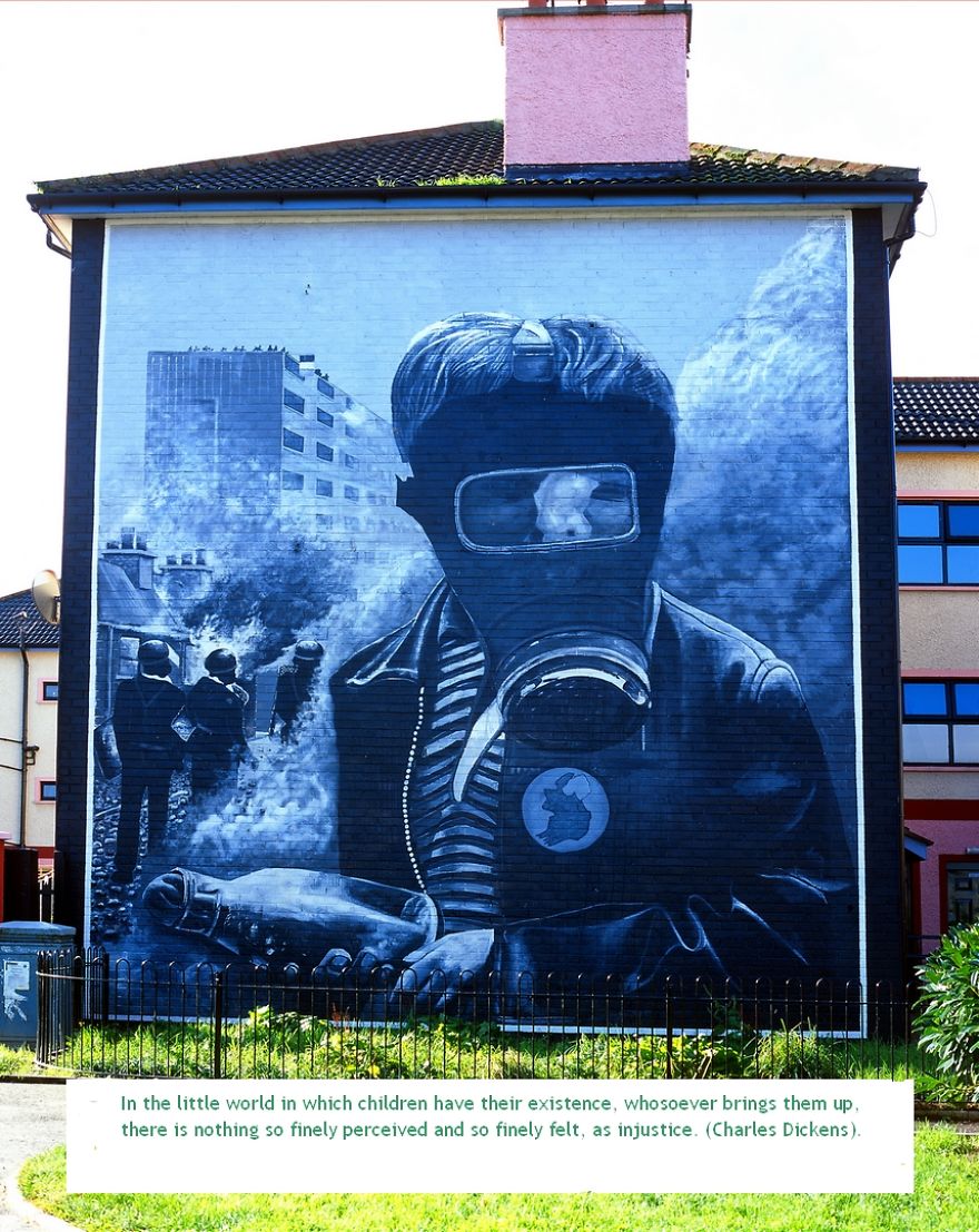 Iconic Mural Painted By The Bogside Artists Of Derry In Northern Ireland