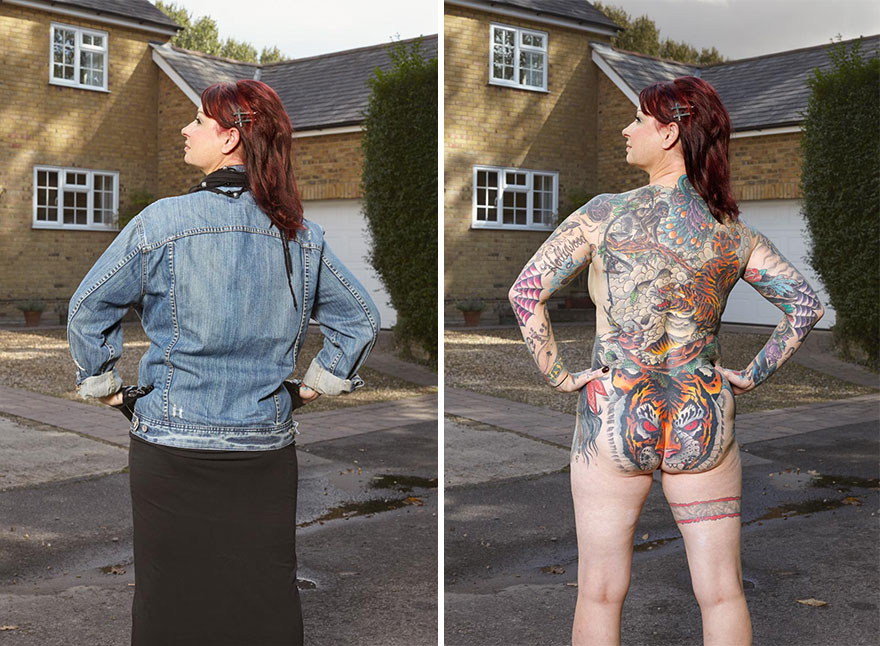 Photographer Reveals What Hides Under Tattooed People's Everyday Clothes