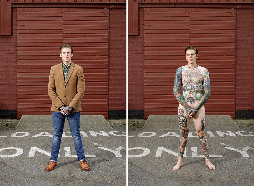 Photographer Reveals What Hides Under Tattooed People's Everyday Clothes
